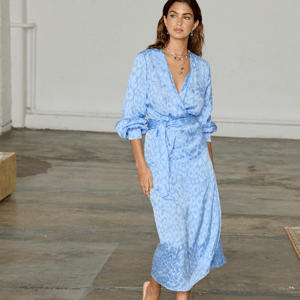 Never Fully Dressed Sky Blue Jacquard Vienna Dress